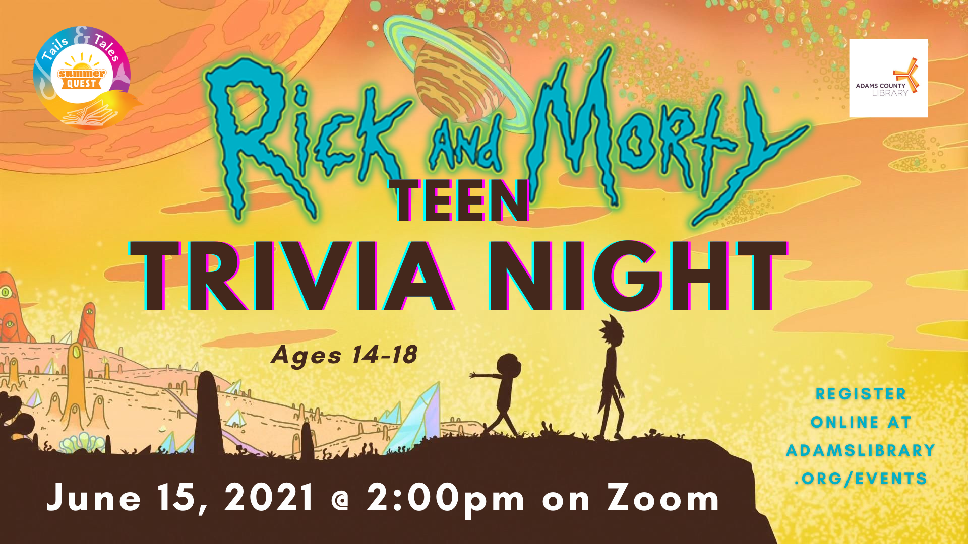 Join us for Teen Trivia Night featuring Rick & Morty on June 15, 2021 at 2:00pm!