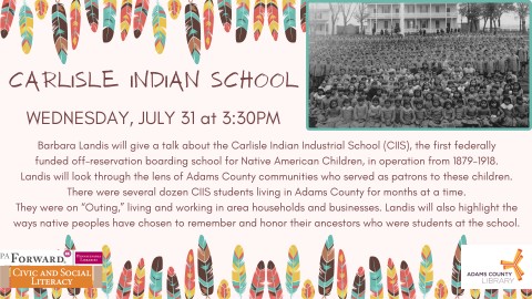 Carlisle Indian School WEDNESDAY, JULY 31 AT 3:30PM