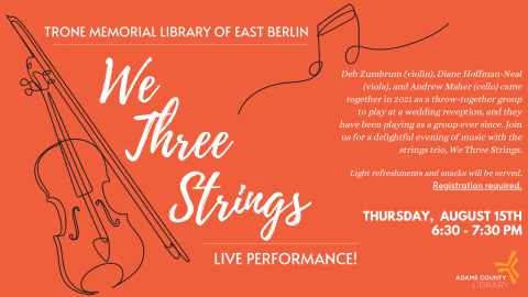 Flyer for We Three Strings performance