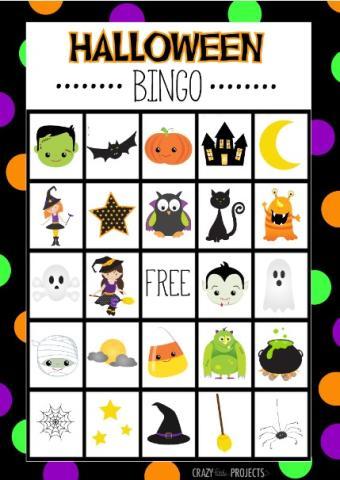 Halloween bingo card