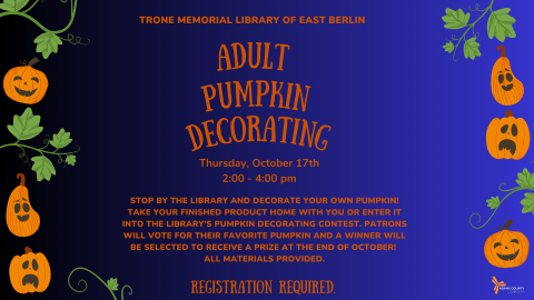 Adult pumpkin decorating flyer